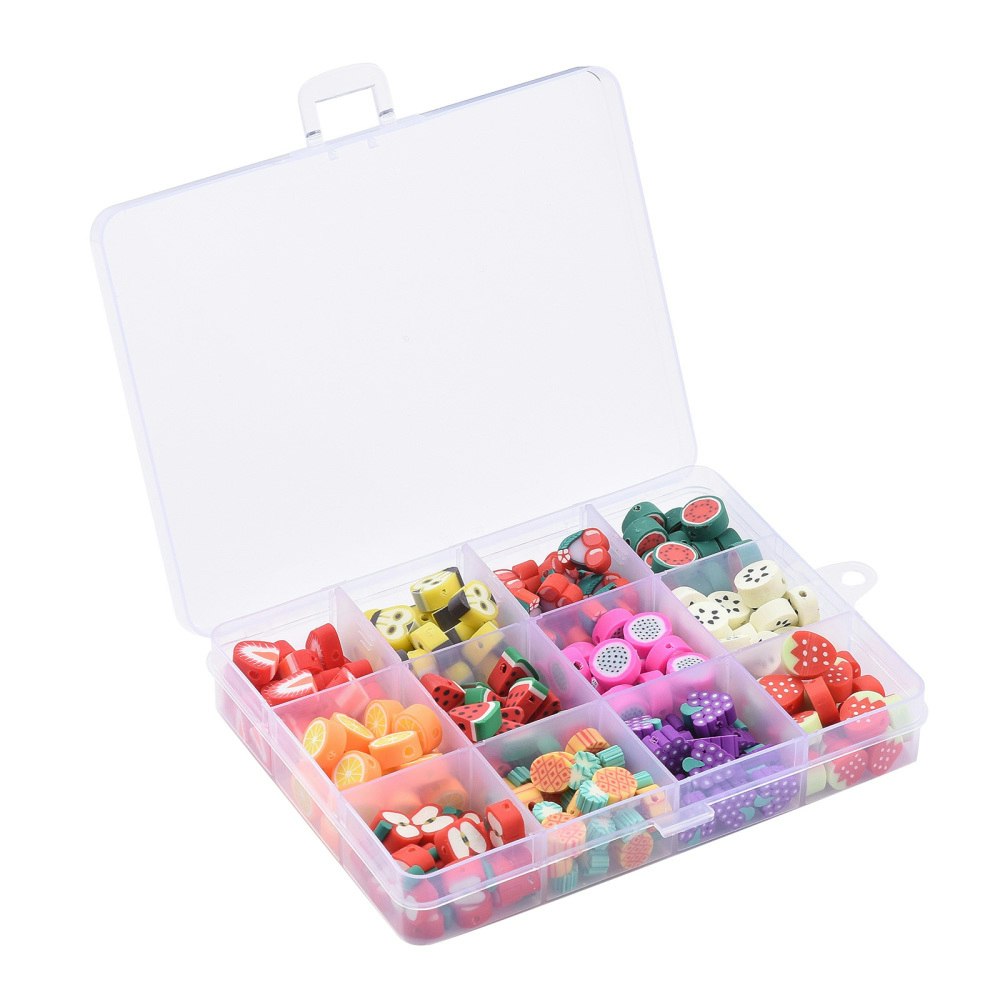 Polymerlerpärlor, Frukter, Box, 240 Stycken