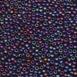 MIYUKI, Japanese Seed Beads, Round, 11/0, Matte Black AB