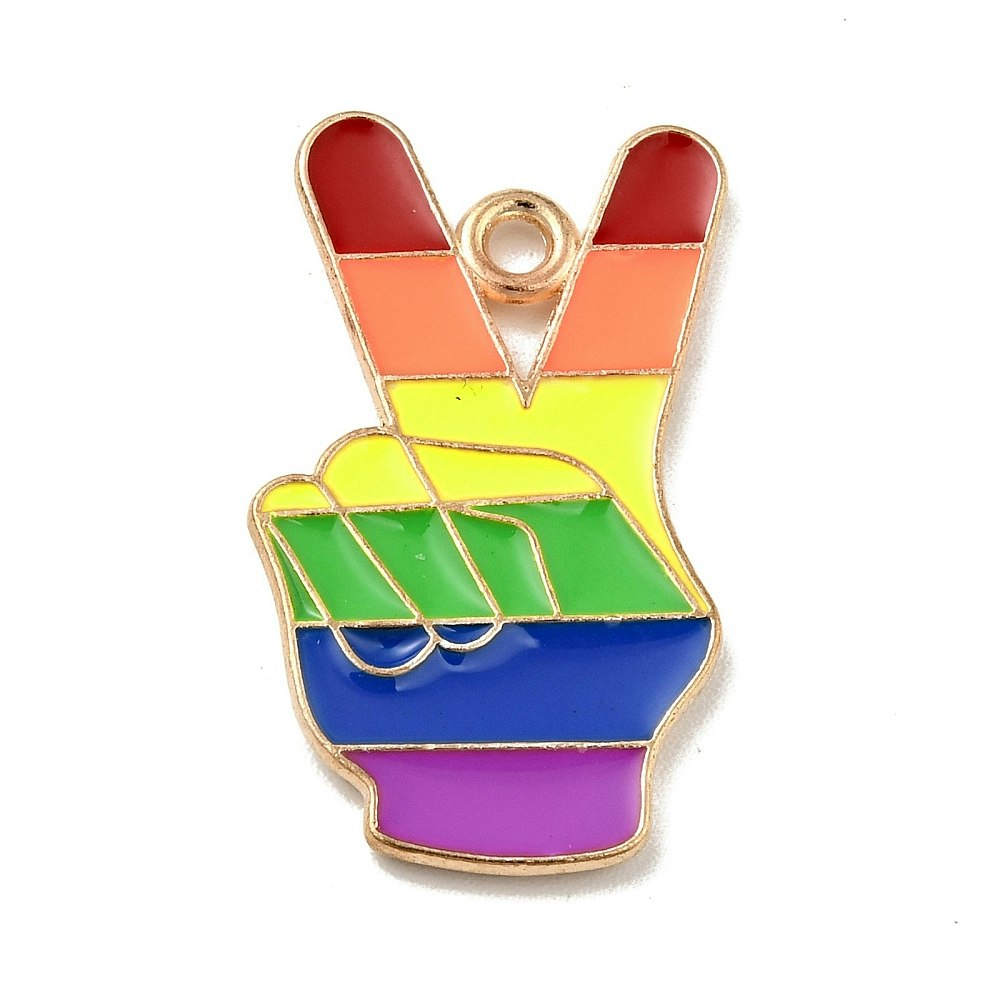 Pride Peace berlock, Regnbåge, 5st