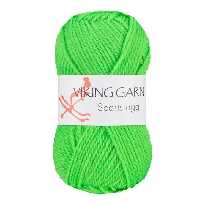 Garn Sportsragg, 50g, NeonGrön, 535