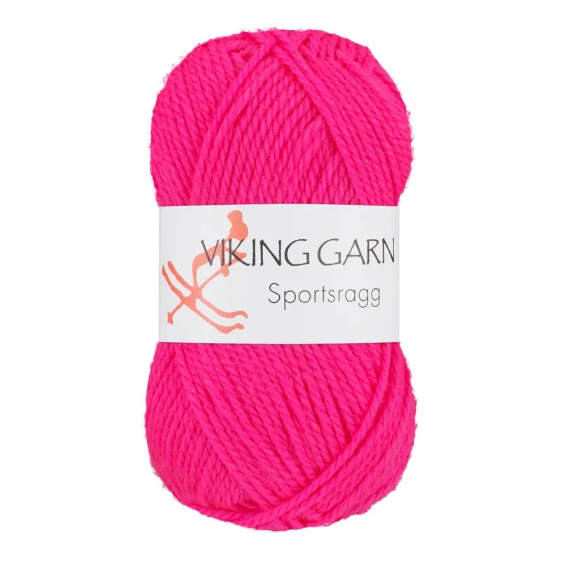 Garn Sportsragg, 50g, NeonRosa, 577