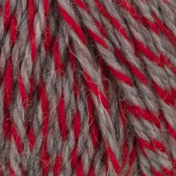 Garn Sportsragg, 50g, Grå/Röd, 560