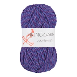 Garn Sportsragg, 50g, Flerfärgad Lila, 589