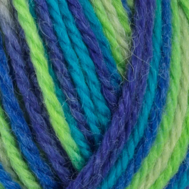 Garn Sportsragg, 50g, Flerfärgad Blå/Grön, 552