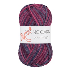 Garn Sportsragg, 50g, Flerfärgad Rosa/Blå, 566