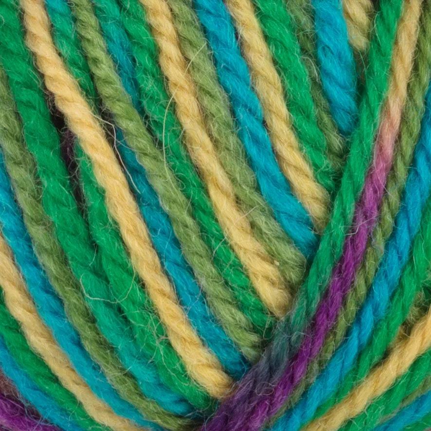 Garn Sportsragg, 50g, Flerfärgad Grön/Lila, 592