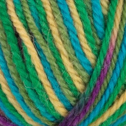 Garn Sportsragg, 50g, Flerfärgad Grön/Lila, 592