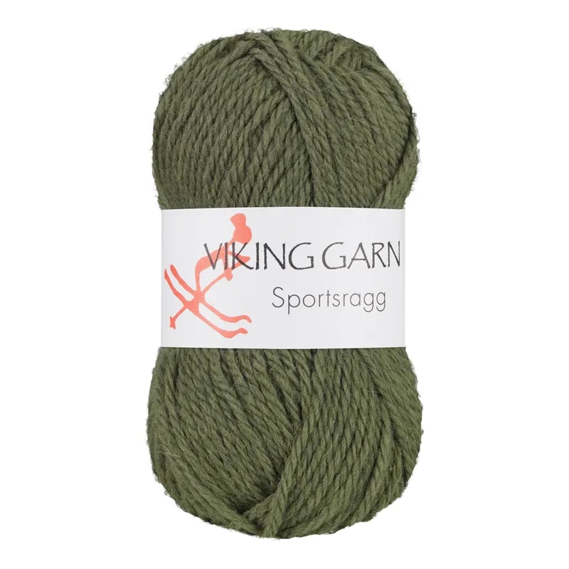 Garn Sportsragg, 50g, Mörk Grön, 532