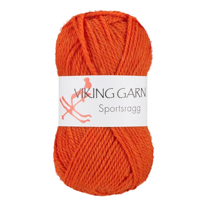 Garn Sportsragg, 50g, Orange, 551