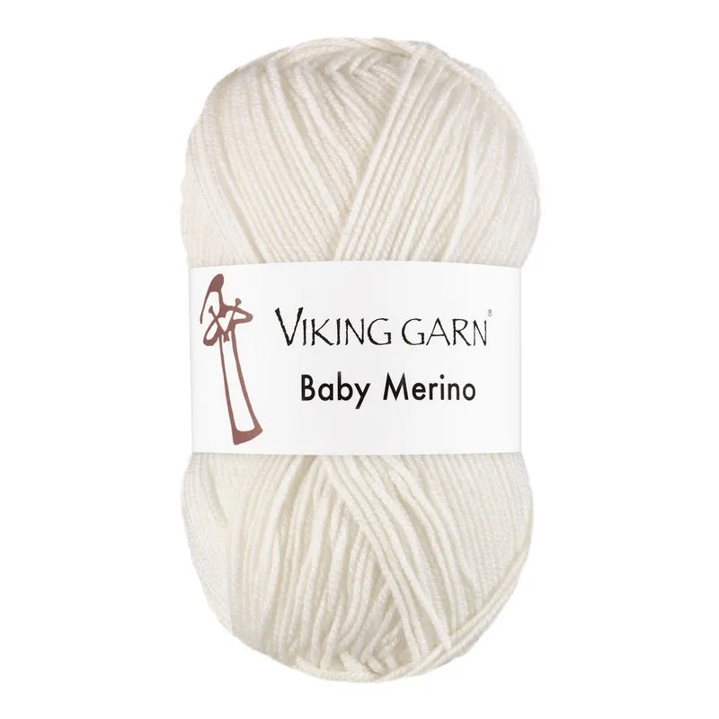 Garn Baby Merino, 50g, Vit, 200