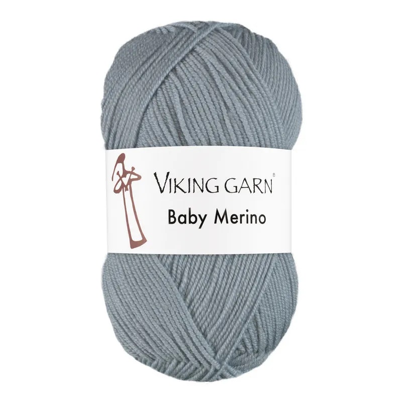 Garn Baby Merino, 50g, Gråblå, 223