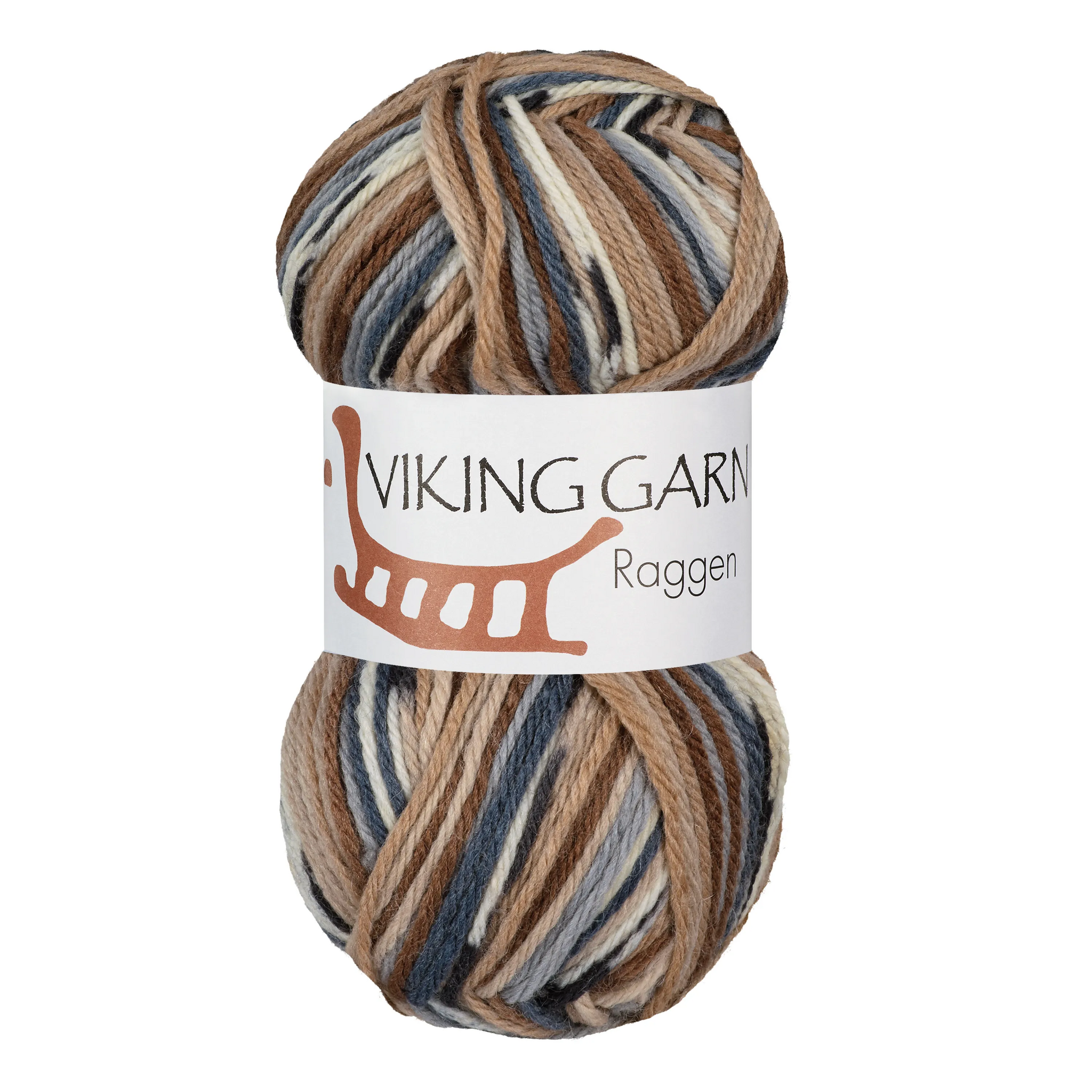 Garn Raggen, 150g, Flerfärgad Beige/Brun, 719