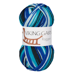 Garn Raggen, 150g, Flerfärgad Blå/Vit, 729