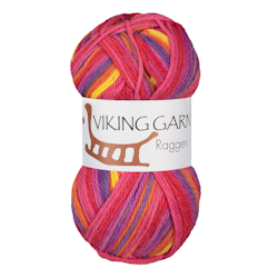 Garn Raggen, 150g, Flerfärgad Gul/Cerise, 741