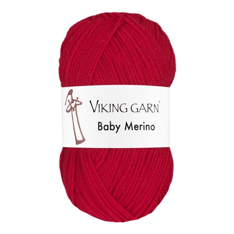 Garn Baby Merino, 50g, Röd, 250