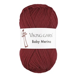 Garn Baby Merino, 50g, Mörkröd, 256