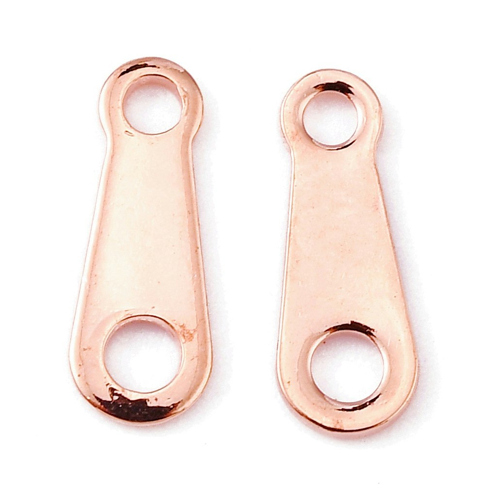 Chain Tabs, Roseguld, 10x4x0.5mm, 20st