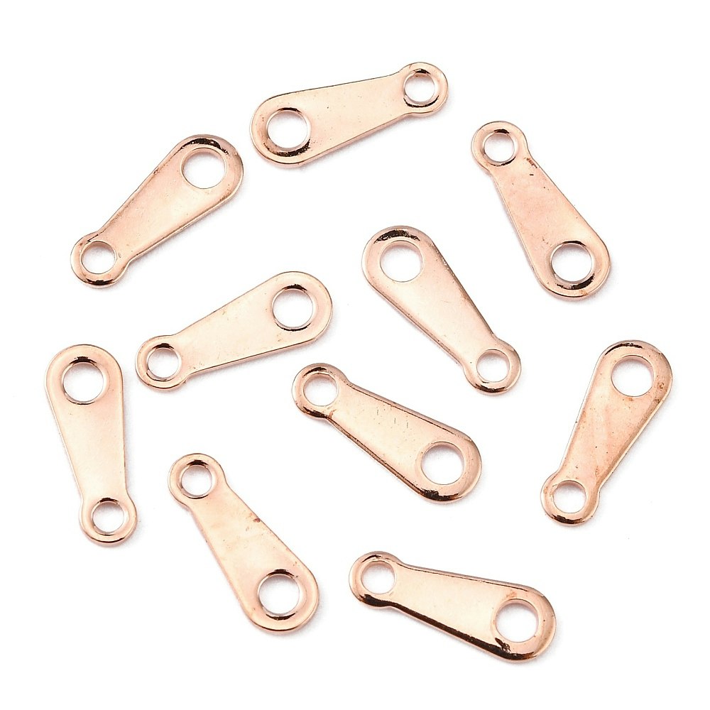 Chain Tabs, Roseguld, 10x4x0.5mm, 20st