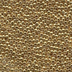 MIYUKI, Japanese Seed Beads, Round, 8/0, 24 karat Gold Plated