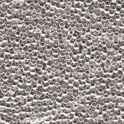 MIYUKI, Japanese Seed Beads, Round, 8/0, Bright Sterling Silver Plated