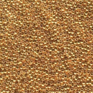 MIYUKI, Japanese Seed Beads, Round, 11/0, 24 Karat Gold Plated