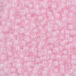 MIYUKI, Japanese Seed Beads, Round, 11/0, Pink Line Crystal AB