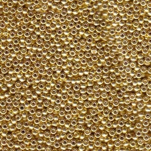 MIYUKI, Japanese Seed Beads, Round, 11/0, Galvanized Gold