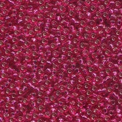 MIYUKI, Japanese Seed Beads, Round, 11/0, Raspberry Transparent Silver-Lined