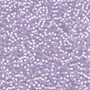 MIYUKI, Japanese Seed Beads, Round, 11/0, Semi-Matte Lilac/Lined Crystal