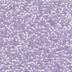 MIYUKI, Japanese Seed Beads, Round, 11/0, Semi-Matte Lilac/Lined Crystal
