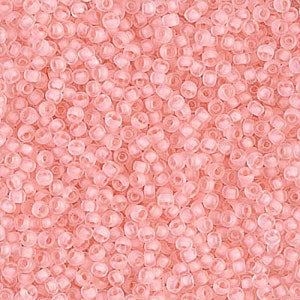 MIYUKI, Japanese Seed Beads, Round, 11/0, Semi-Matte Baby pink/Lined Crystal