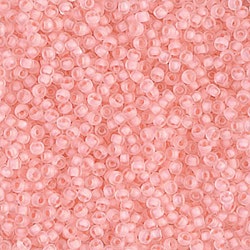 MIYUKI, Japanese Seed Beads, Round, 11/0, Semi-Matte Baby pink/Lined Crystal
