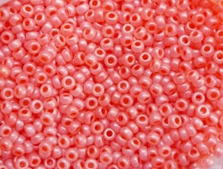 MIYUKI, Japanese Seed Beads, Round, 11/0, Semi-Matte Salmon/Lined Opal