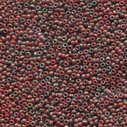 MIYUKI, Japanese Seed Beads, Round, 11/0, Picasso Opaque Red Garnet