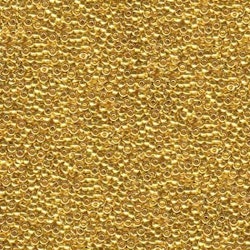 MIYUKI, Japanese Seed Beads, Round, 15/0, 24 Karat Gold Plated
