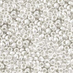 MIYUKI, Japanese Seed Beads, Round, 15/0, Bright Sterling Plated Matted