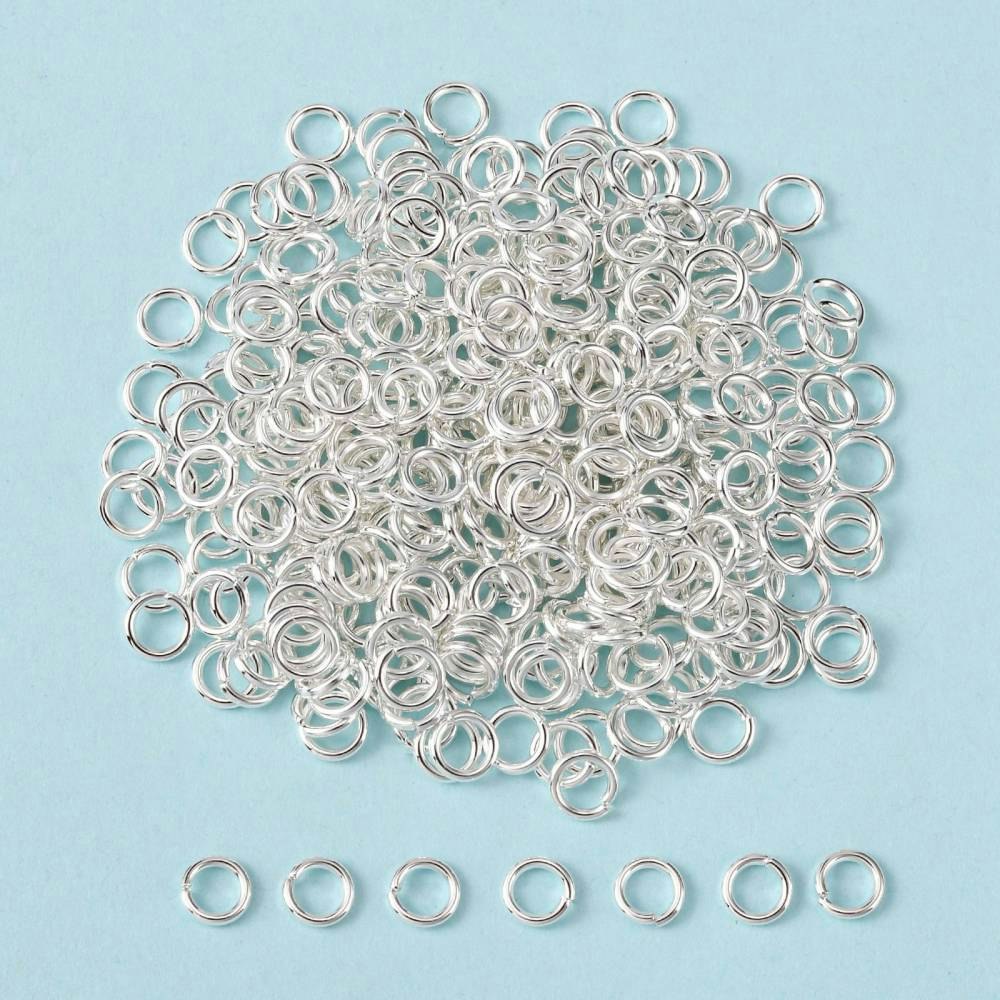 Bindringar, 6x1 mm, Silver, Mässing 50 st