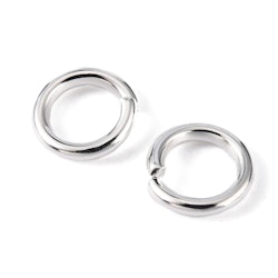 Bindringar, 6x1 mm, Silver, Mässing 50 st