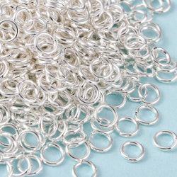 Bindringar, 6x1 mm, Silver, Mässing 50 st
