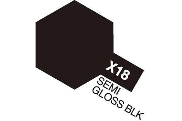TAMIYA Acrylic Mini X-18 Semi Gloss Black (Semi Gloss)