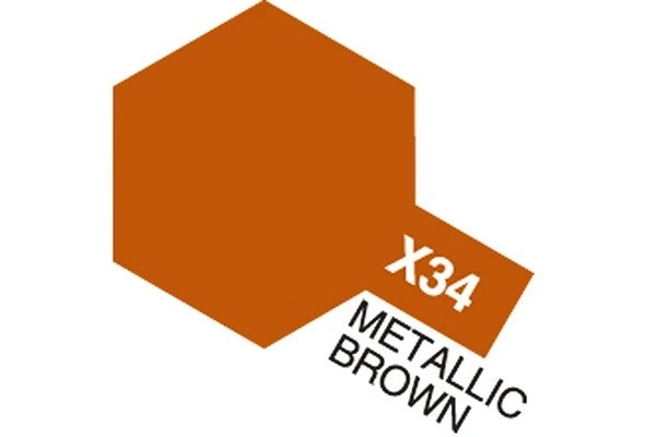 TAMIYA Acrylic Mini X-34 Metallic Brown (Gloss)