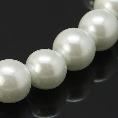 Glaspärlor, White, 4~12mm, Ca: 600 st