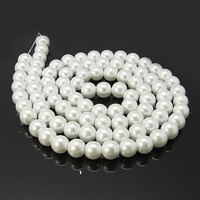 Glaspärlor, White, 4~12mm, Ca: 600 st