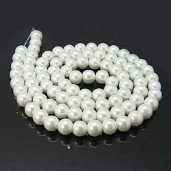 Glaspärlor, White, 4~12mm, Ca: 600 st