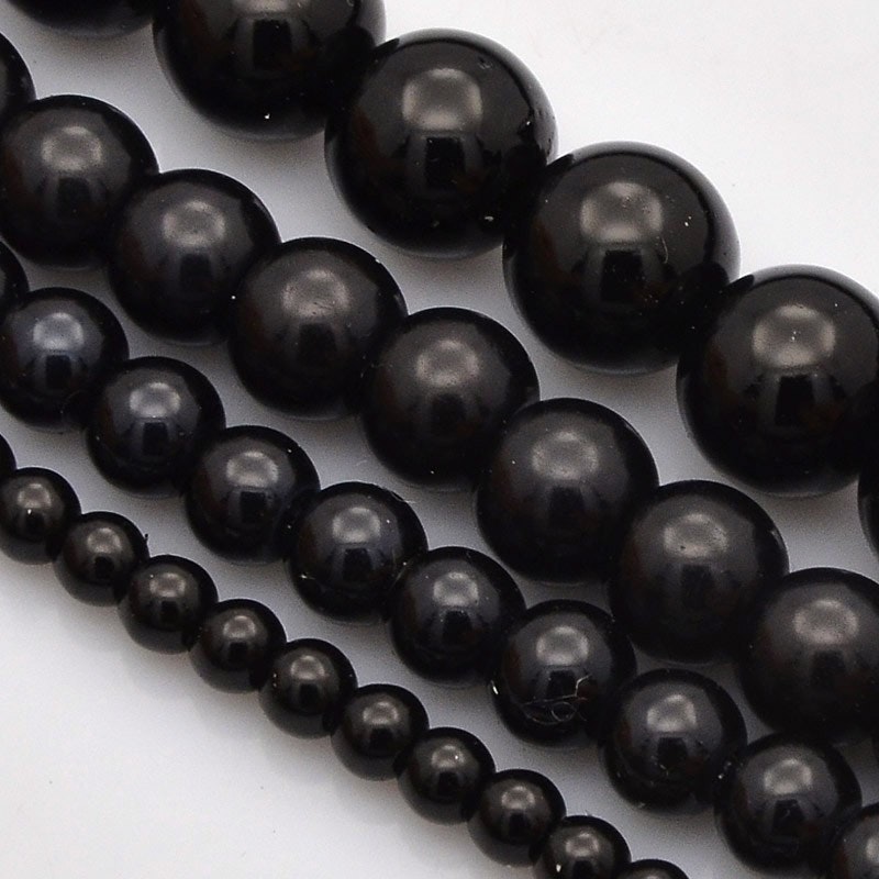 Glaspärlor, Black, 4~12mm, Ca: 600 st