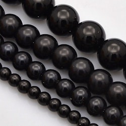 Glaspärlor, Black, 4~12mm, Ca: 600 st