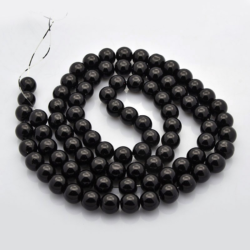 Glaspärlor, Black, 4~12mm, Ca: 600 st