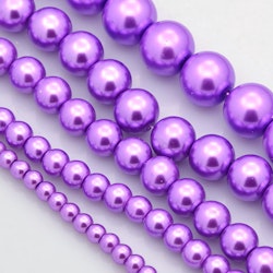Glaspärlor, Dark Orchid, 4~12mm, Ca: 600 st