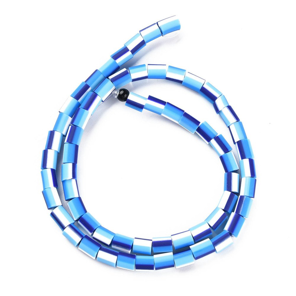 Polymerlerpärlor, Rör, Blue, Ca 65 Stycken