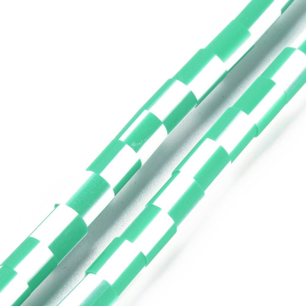 Polymerlerpärlor, Rör, Medium Sea Green, Ca 65 Stycken